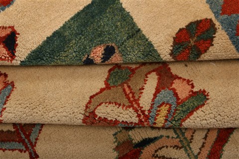 Gabbeh Green Square Hand Knotted 59 X 511  Area Rug 253-21637 Image 5