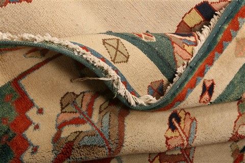 Gabbeh Green Square Hand Knotted 59 X 511  Area Rug 253-21637 Image 10