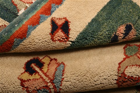 Gabbeh Green Square Hand Knotted 59 X 511  Area Rug 253-21637 Image 12