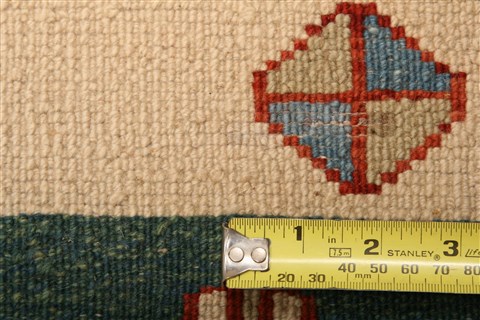 Gabbeh Green Square Hand Knotted 59 X 511  Area Rug 253-21637 Image 14