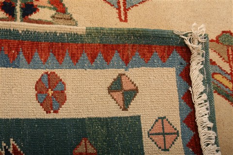 Gabbeh Green Square Hand Knotted 59 X 511  Area Rug 253-21637 Image 15