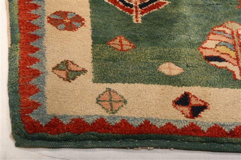 Gabbeh Green Square Hand Knotted 59 X 511  Area Rug 253-21637 Image 20