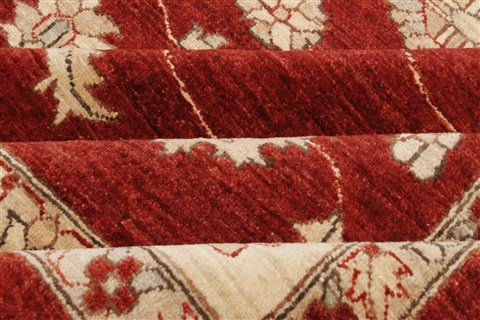 Pishavar Red Square Hand Knotted 89 X 97 Area Rug 250-21646 Image 11