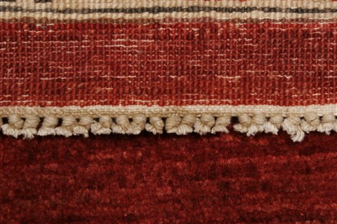 Pishavar Red Square Hand Knotted 89 X 97 Area Rug 250-21646 Image 14