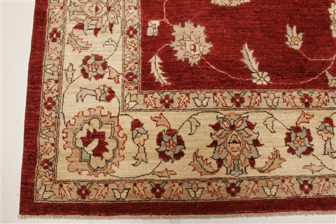 Pishavar Red Square Hand Knotted 89 X 97 Area Rug 250-21646 Image 18