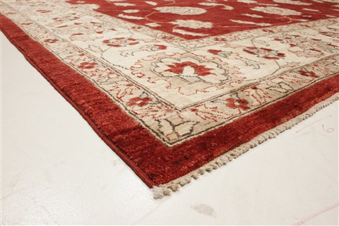 Pishavar Red Square Hand Knotted 89 X 97 Area Rug 250-21646 Image 21