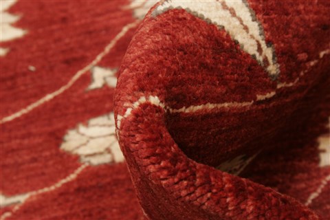 Pishavar Red Square Hand Knotted 89 X 97 Area Rug 250-21646 Image 3