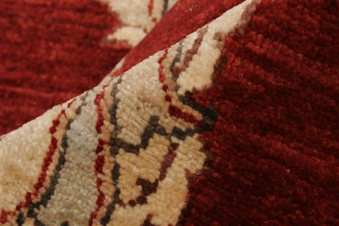 Pishavar Red Square Hand Knotted 89 X 97 Area Rug 250-21646 Image 4