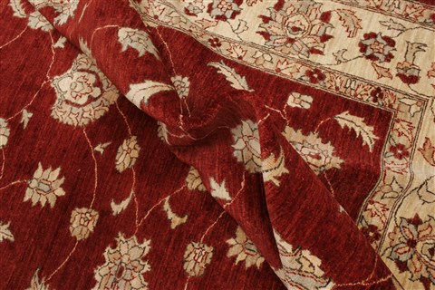 Pishavar Red Square Hand Knotted 89 X 97 Area Rug 250-21646 Image 6