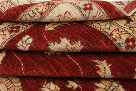 Pishavar Red Square Hand Knotted 89 X 97 Area Rug 250-21646 Image 9