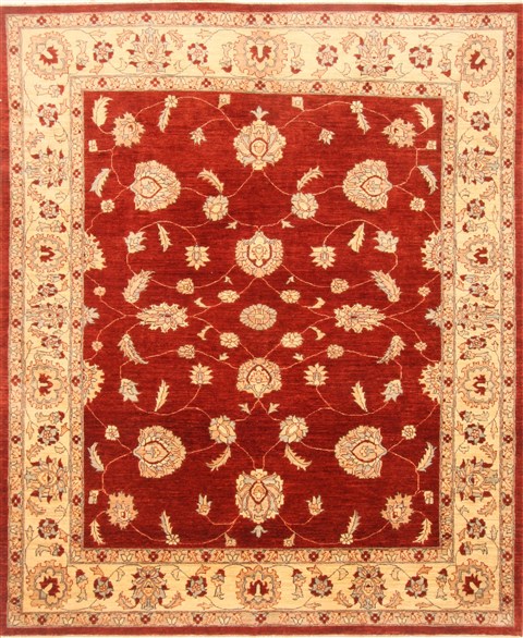 Pishavar Red Square Hand Knotted 89 X 97 Area Rug 250-21646 Image 0