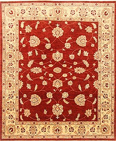 Pakistani Pishavar Red Square 9 ft and Larger Wool Carpet 21646