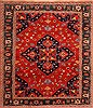 Heriz Red Hand Knotted 81 X 92  Area Rug 100-21647 Thumb 0