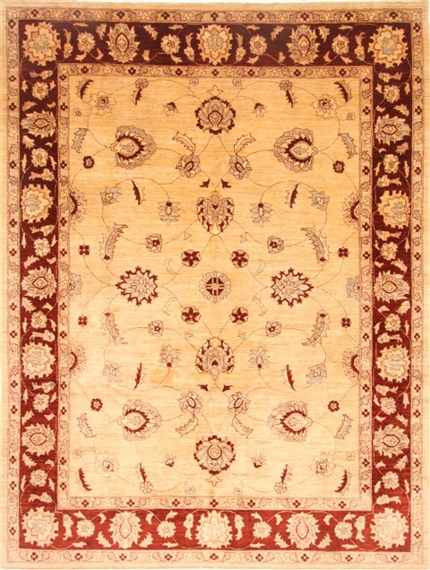 Pishavar Beige Hand Knotted 81 X 106  Area Rug 250-21653 Image 0