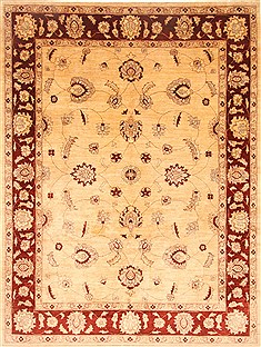 Pishavar Beige Hand Knotted 8'1" X 10'6"  Area Rug 250-21653