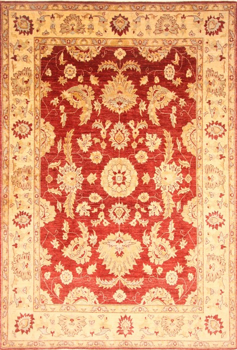 Pishavar Red Hand Knotted 73 X 108 Area Rug 250-21656 Image 0