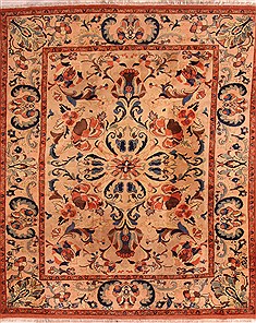 Pishavar Beige Hand Knotted 8'3" X 9'9"  Area Rug 100-21657