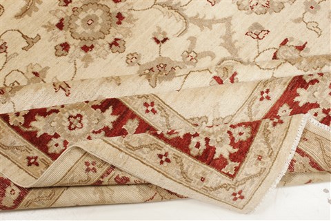 Pishavar Beige Hand Knotted 82 X 99 Area Rug 250-21664 Image 12