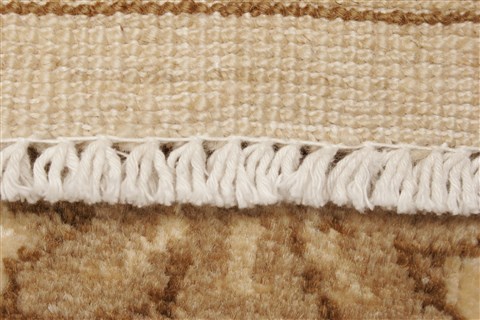 Pishavar Beige Hand Knotted 82 X 99 Area Rug 250-21664 Image 14