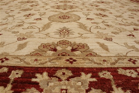 Pishavar Beige Hand Knotted 82 X 99 Area Rug 250-21664 Image 16