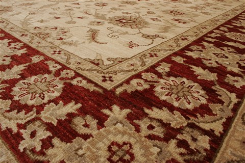 Pishavar Beige Hand Knotted 82 X 99 Area Rug 250-21664 Image 17