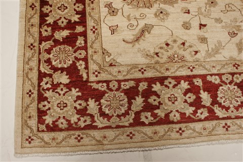 Pishavar Beige Hand Knotted 82 X 99 Area Rug 250-21664 Image 18