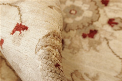 Pishavar Beige Hand Knotted 82 X 99 Area Rug 250-21664 Image 2