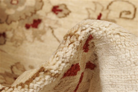 Pishavar Beige Hand Knotted 82 X 99 Area Rug 250-21664 Image 3