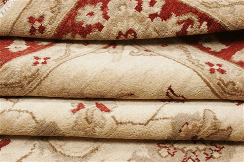 Pishavar Beige Hand Knotted 82 X 99 Area Rug 250-21664 Image 9