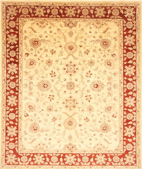 Pishavar Beige Hand Knotted 82 X 99 Area Rug 250-21664 Image 0