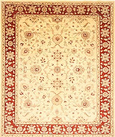 Pishavar Beige Hand Knotted 8'2" X 9'9"  Area Rug 250-21664
