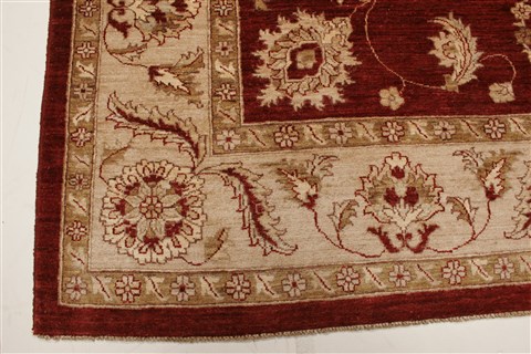 Pishavar Red Square Hand Knotted 89 X 96 Area Rug 250-21672 Image 19