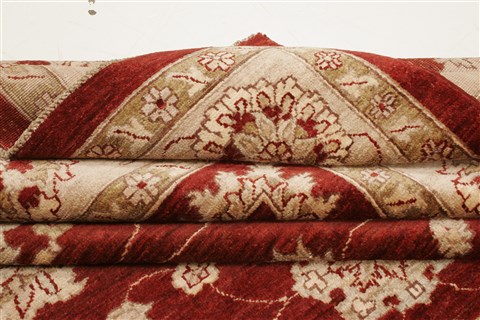 Pishavar Red Square Hand Knotted 89 X 96 Area Rug 250-21672 Image 9