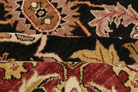 Pishavar Black Hand Knotted 82 X 100 Area Rug 250-21676 Image 10
