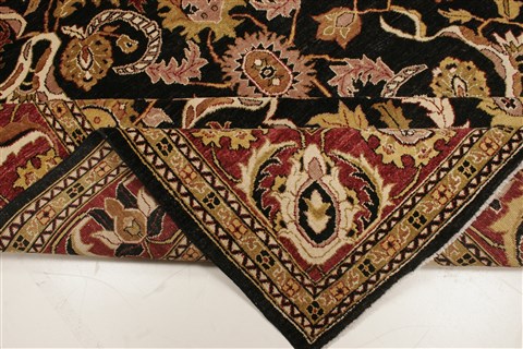 Pishavar Black Hand Knotted 82 X 100 Area Rug 250-21676 Image 11