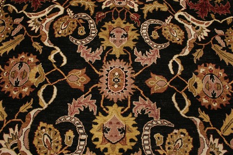 Pishavar Black Hand Knotted 82 X 100 Area Rug 250-21676 Image 15