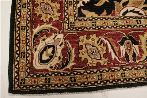 Pishavar Black Hand Knotted 82 X 100 Area Rug 250-21676 Image 17