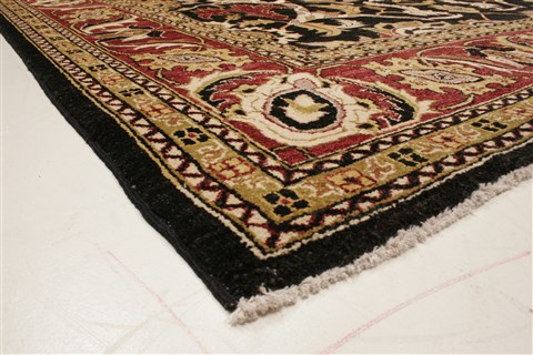 Pishavar Black Hand Knotted 82 X 100 Area Rug 250-21676 Image 18