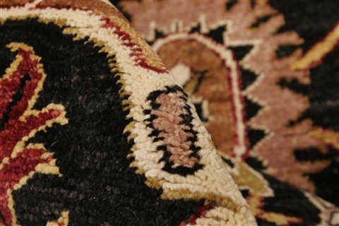 Pishavar Black Hand Knotted 82 X 100 Area Rug 250-21676 Image 2