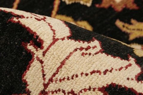 Pishavar Black Hand Knotted 82 X 100 Area Rug 250-21676 Image 3