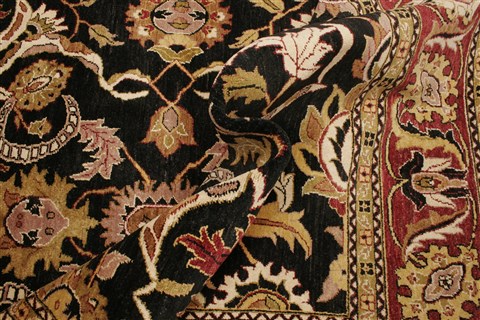Pishavar Black Hand Knotted 82 X 100 Area Rug 250-21676 Image 5