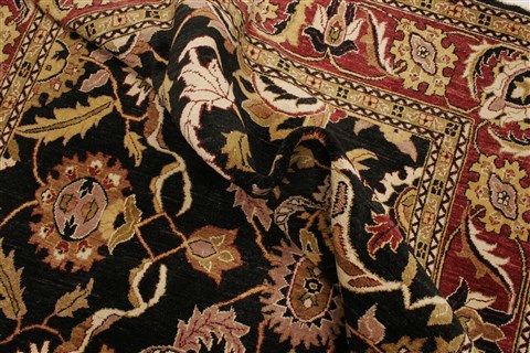 Pishavar Black Hand Knotted 82 X 100 Area Rug 250-21676 Image 6