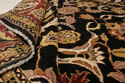 Pishavar Black Hand Knotted 82 X 100 Area Rug 250-21676 Image 7