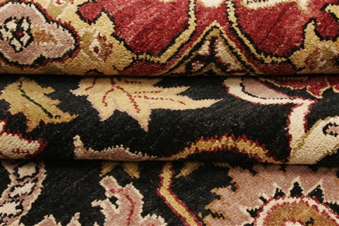 Pishavar Black Hand Knotted 82 X 100 Area Rug 250-21676 Image 8
