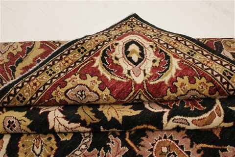 Pishavar Black Hand Knotted 82 X 100 Area Rug 250-21676 Image 9