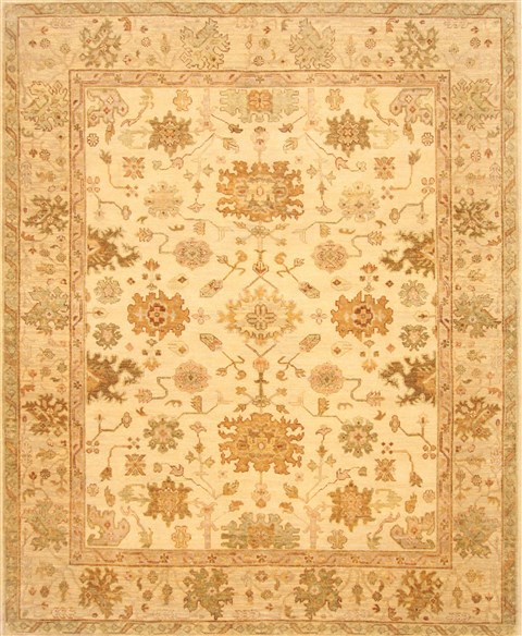 Oushak Beige Hand Knotted 80 X 100 Area Rug 250-21712 Image 0