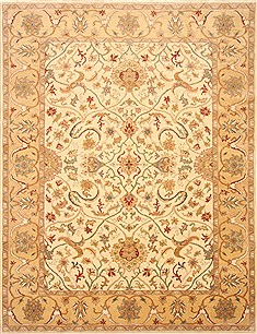 Egyptian Chobi Beige Rectangle 8x10 ft Wool Carpet 21715