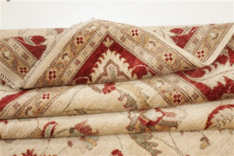 Pishavar Beige Hand Knotted 710 X 98 Area Rug 250-21717 Image 10