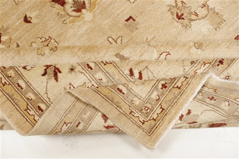 Pishavar Beige Hand Knotted 83 X 99 Area Rug 250-21720 Image 11
