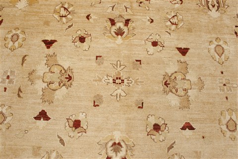 Pishavar Beige Hand Knotted 83 X 99 Area Rug 250-21720 Image 14